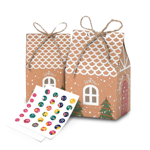 Calendarios de Adviento – Versión árbol con cajones o casitas con pegatinas