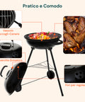 Barbecue a Carbonella Carmensa con Griglia Cromata Ø44cm per 6/8 Persone
