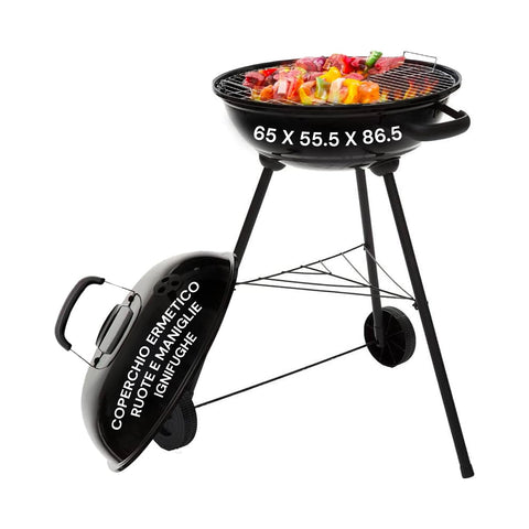 Barbacoa de carbón Carmensa con parrilla cromada Ø44cm para 6/8 personas