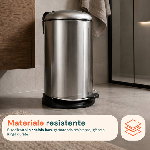 Pattumiera Easy Close Lagun Inox 12l