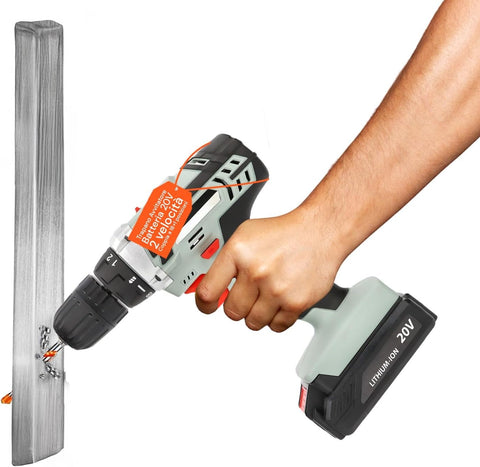 Taladro atornillador con 2 velocidades mecánicas y batería de litio 20v - 1300 Mah