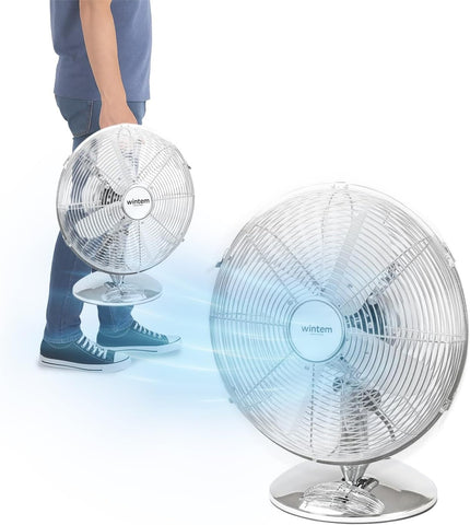 Ventilador de mesa moderno 40W silencioso - 3 velocidades y oscilación