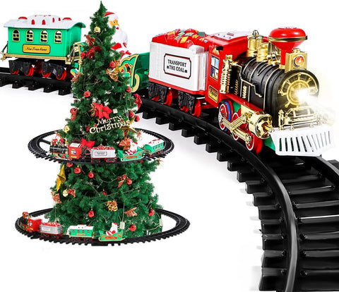 Tren eléctrico navideño animado con luces y sonidos para el árbol de Navidad