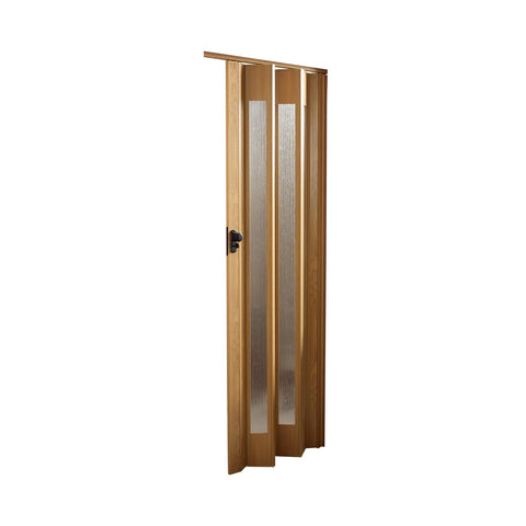 Puerta plegable de PVC y poliestireno con insertos de PS, 85x215 cm, nogal