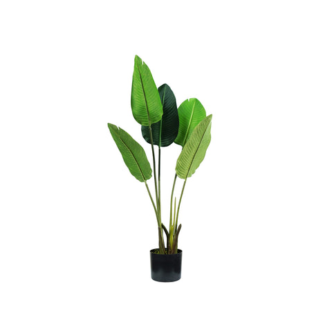Planta de strelitzia de polietileno con 5 hojas y maceta, 100 cm