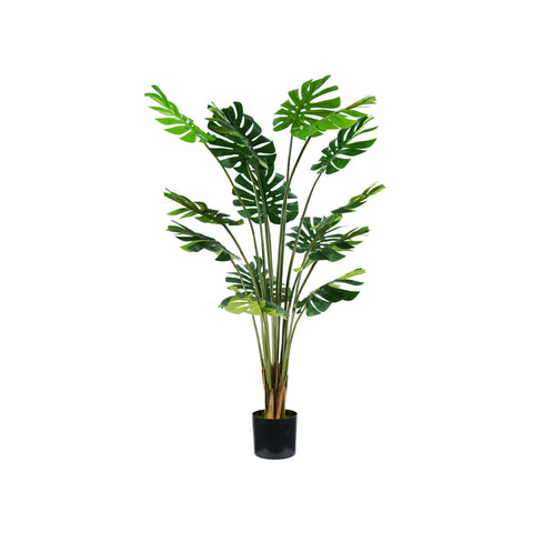 Planta de monstera de polietileno con 16 hojas y maceta con musgo, 170 cm