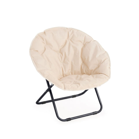 Sillón Moon beige de acero antracita con tapizado de poliéster