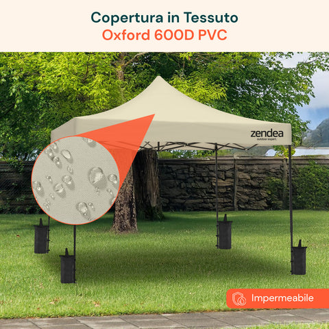 Gazebo plegable 3x3 m impermeable con bolsa y pesos incluidos