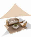 Vela Ombreggiante Triangolare Beige Idrorepellente con Protezione UV per Esterni