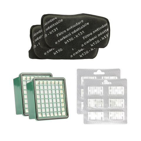 Set de filtros y ambientadores VK130 VK131 compatibles con Folletto - Repuestos, 6 piezas