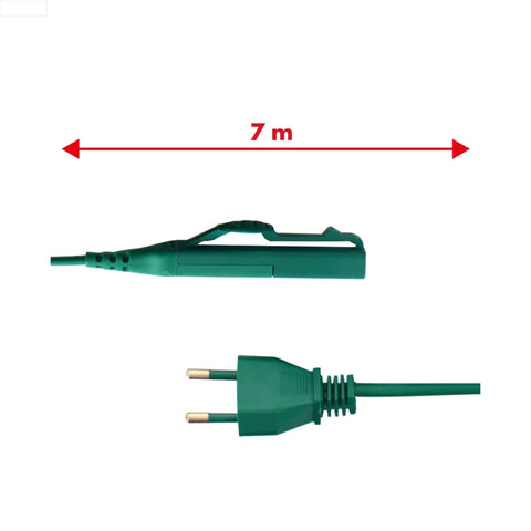 Cable de alimentación VK140 - Repuesto compatible de 7m verde con enchufe