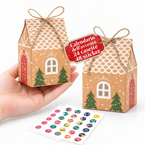 Calendarios de Adviento – Versión árbol con cajones o casitas con pegatinas