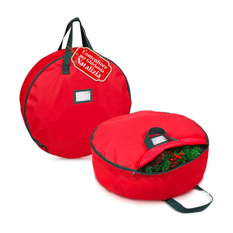 Bolsa de tela para guardar coronas navideñas - impermeable y resistente