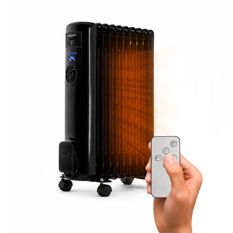Radiador eléctrico de aceite 2000W de 9 elementos con ajuste de 3 niveles y temporizador