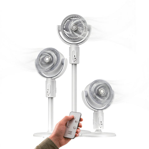 Ventilador de pie recargable - 3 alturas, mando a distancia y aromaterapia