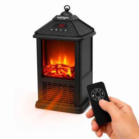 Chimenea eléctrica de sobremesa EIRA 1000W con mando a distancia