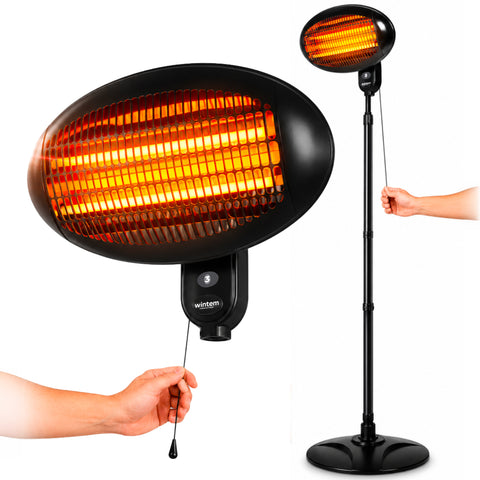 Estufa de exterior Ignis de 2000 W, regulable en altura y con 3 niveles de calefacción