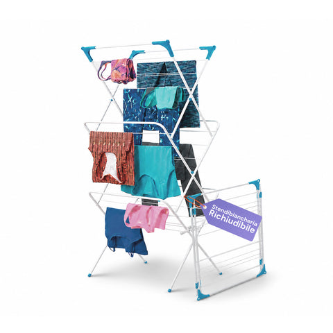 Tendedero de acero 61x44x138cm – Vertical, con 4 ganchos y plegable