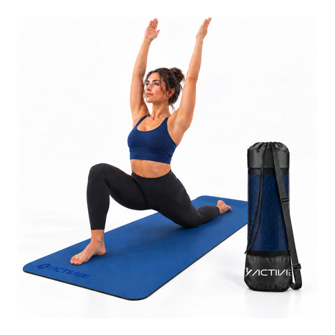 Esterilla de yoga antideslizante de TPE de 6 mm, de doble cara con correa de transporte