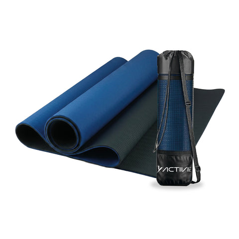 Esterilla de yoga antideslizante de TPE de 6 mm, de doble cara con correa de transporte