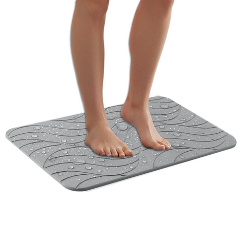 Alfombrilla antideslizante de baño de piedra de diatomita - higiénica y absorbente