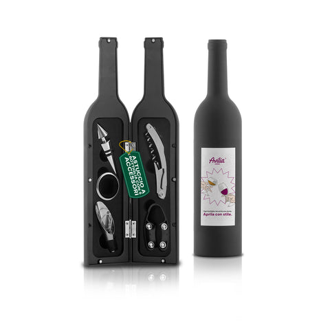 Set de sumiller con forma de botella, con sacacorchos y accesorios