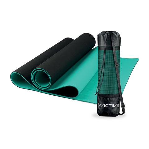 Esterilla de yoga antideslizante de TPE de 6 mm, de doble cara con correa de transporte
