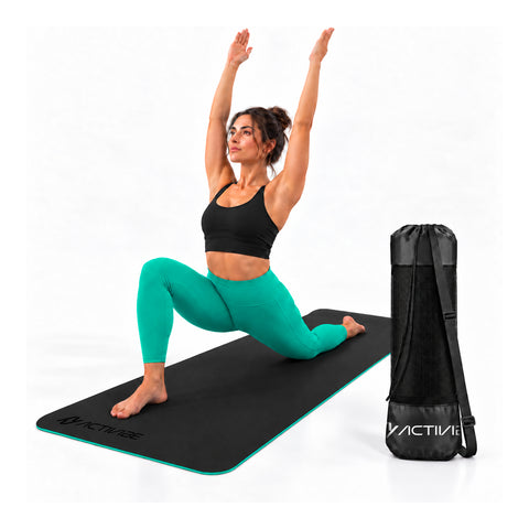 Esterilla de yoga antideslizante de TPE de 6 mm, de doble cara con correa de transporte
