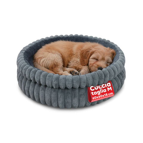 Cama redonda antiestrés para perros y gatos, suave y confortable