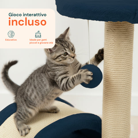 Rascador para gatos de 50 cm con arco de sisal y juguete colgante