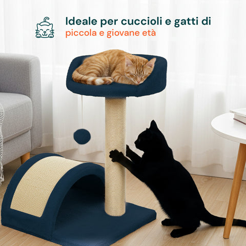 Rascador para gatos de 50 cm con arco de sisal y juguete colgante