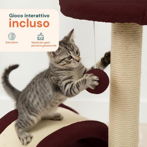 Rascador para gatos de 50 cm con arco de sisal y juguete colgante
