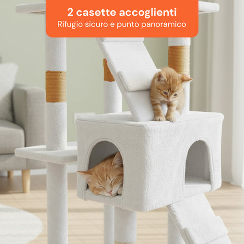 Rascador para gatos de 170 cm con caseta, plataformas y accesorios de montaje