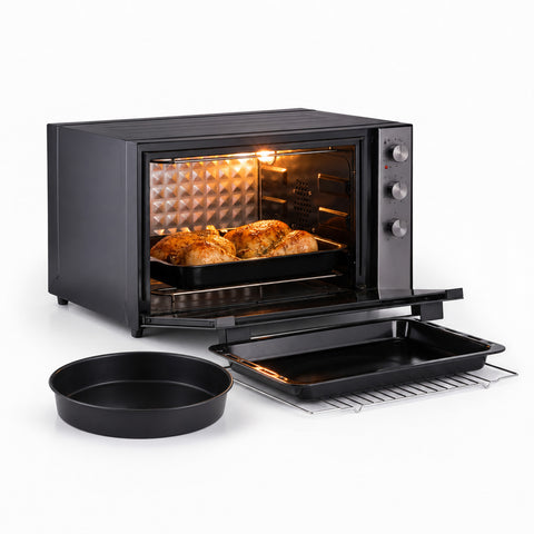Horno eléctrico ventilado multifunción de 70L y 2500W – Doble resistencia y temporizador de 90 min