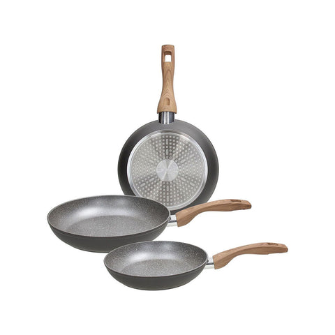 Set de 3 sartenes de aluminio antiadherentes de 20/24/28cm