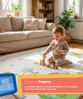 Tappetino da Gioco per Bambini Pieghevole 180x150 cm in XPE - Morbido e Impermeabile con Borsa Inclusa