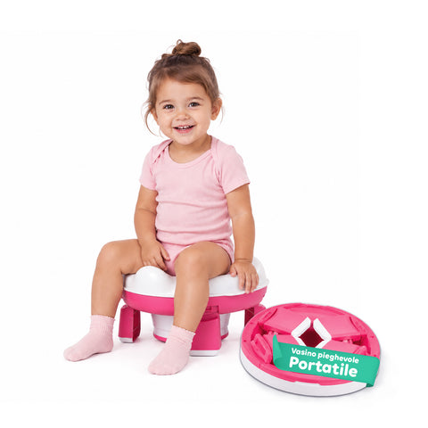 Orinal portátil gris para niños, plegable y abatible, con 20 bolsas higiénicas - de PP y TPR para niños de 1-3 años