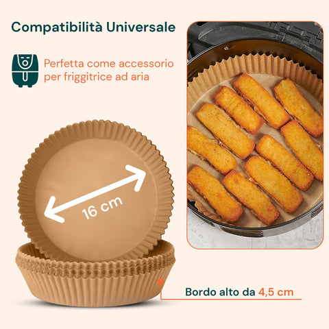 Set de 100 unidades de papel para horno para freidora de aire - impermeable y resistente al calor
