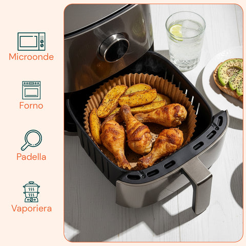 Set de 100 unidades de papel para horno para freidora de aire - impermeable y resistente al calor