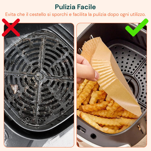 Set de 100 unidades de papel para horno para freidora de aire - impermeable y resistente al calor