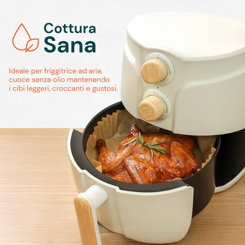 Set de 100 unidades de papel para horno para freidora de aire - impermeable y resistente al calor