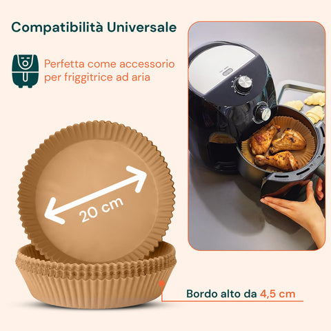 Set de 100 unidades de papel para horno para freidora de aire - impermeable y resistente al calor