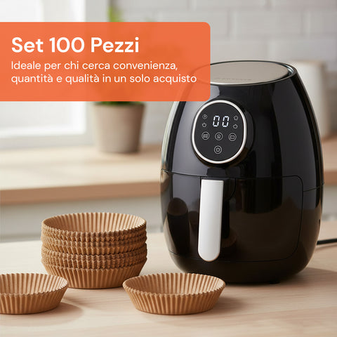 Set de 100 unidades de papel para horno para freidora de aire - impermeable y resistente al calor