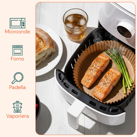 Set de 100 unidades de papel para horno para freidora de aire - impermeable y resistente al calor