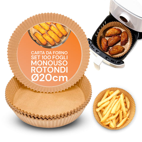 Set de 100 unidades de papel para horno para freidora de aire - impermeable y resistente al calor