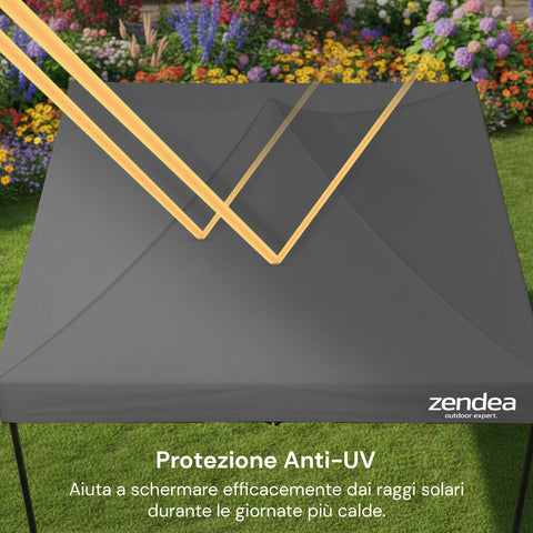 Gazebo plegable 3x3 m impermeable con bolsa y pesos incluidos