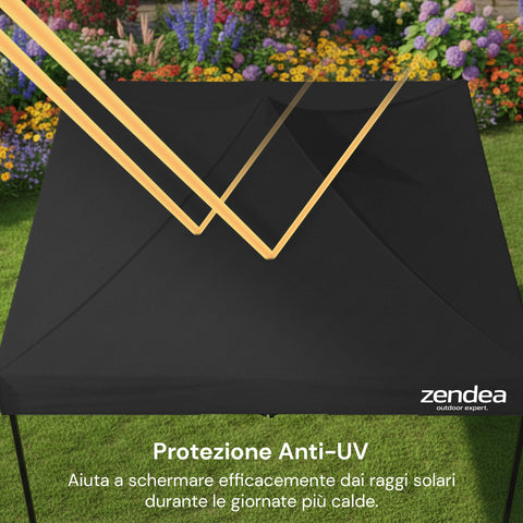 Gazebo plegable 3x3 m impermeable con bolsa y pesos incluidos
