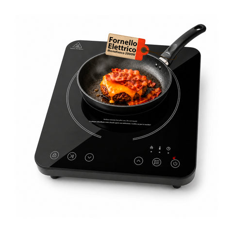 Placa de inducción eléctrica de un fuego, 2000W, con control táctil