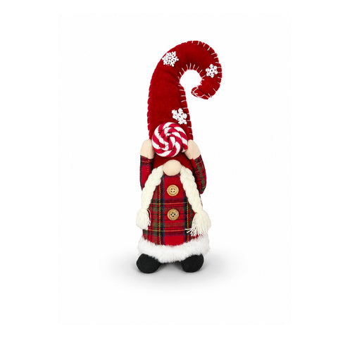 Gnomo navideño decorativo de tejido suave, adorno navideño con gorro largo y copos de nieve, disponible en 35 y 50 cm