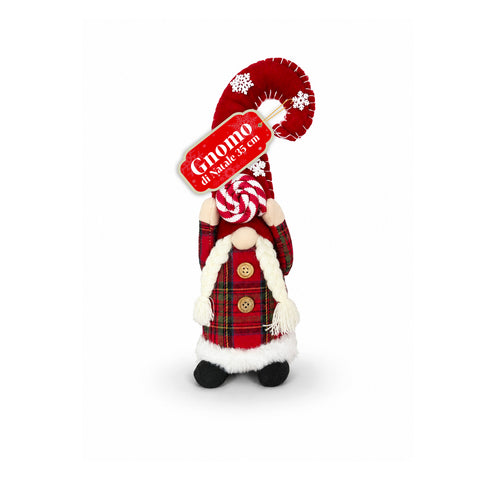 Gnomo navideño decorativo de tejido suave, adorno navideño con gorro largo y copos de nieve, disponible en 35 y 50 cm